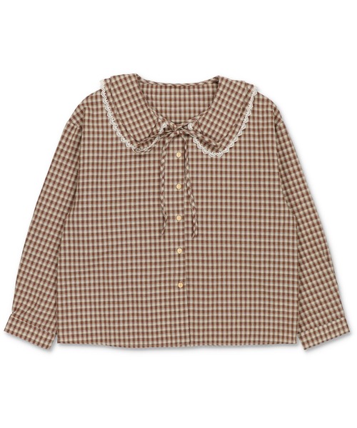 ALLISON BROWN ギンガムチェック ブラウス ギンガムチェック長袖ブラウス（シャツ/ブラウス）｜SPINNS（スピンズ