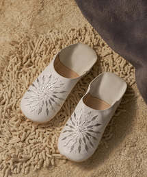 Fatima morocco | 【Fatima morocco】 サブラス刺繍 バブーシュ 羊革 モロッコ製 室内履き(ルームシューズ/スリッパ)