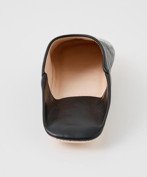 Fatima morocco（ファティマモロッコ）の「【Fatima morocco】 サブラス刺繍 バブーシュ 羊革 モロッコ製 室内履き（ルームシューズ/スリッパ・レディース・グレー/ホワイト/ブラック・フリー）」の9枚目の写真