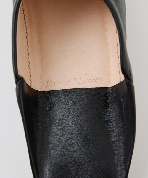 Fatima morocco（ファティマモロッコ）の「【Fatima morocco】 サブラス刺繍 バブーシュ 羊革 モロッコ製 室内履き（ルームシューズ/スリッパ・レディース・グレー/ホワイト/ブラック・フリー）」の8枚目の写真