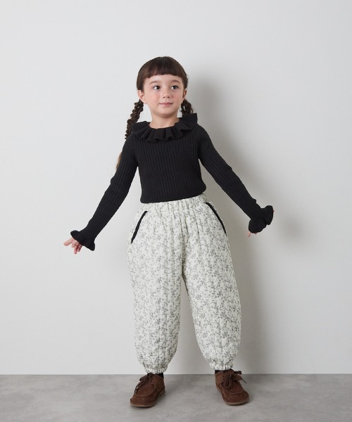 リンクコーデ】キルティング花柄パンツ（その他パンツ）｜riziere