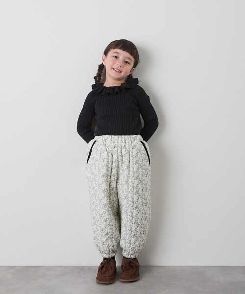 リンクコーデ】キルティング花柄パンツ（その他パンツ）｜riziere
