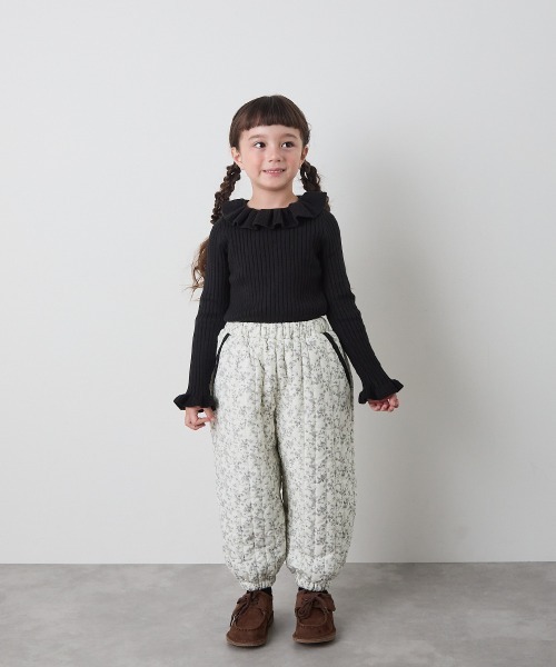 リンクコーデ】キルティング花柄パンツ（その他パンツ）｜riziere