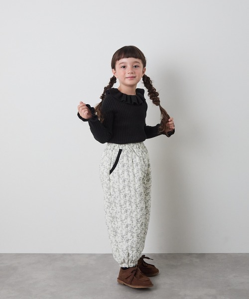 リンクコーデ】キルティング花柄パンツ（その他パンツ）｜riziere