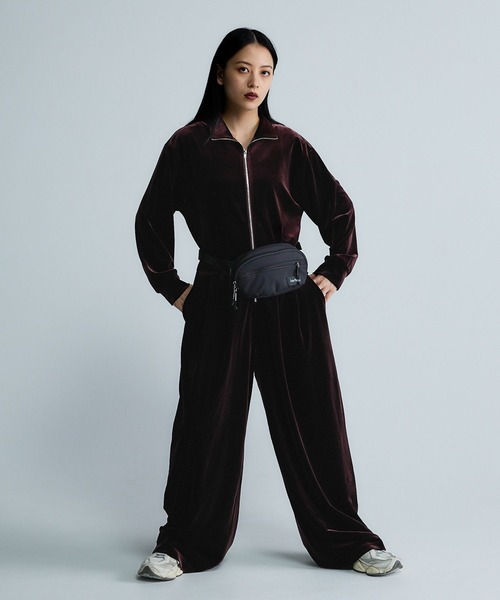 Les Fleurs】ベロアジャンプスーツ/616799（つなぎ/オールインワン