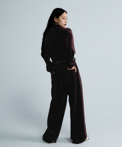 JEANASIS（ジーナシス）の「【Les Fleurs】ベロアジャンプスーツ/616799（つなぎ/オールインワン・レディース・ブラック/ブラウン・FREE）」の18枚目の写真