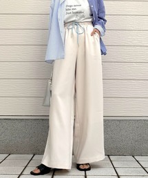 Q | ウエストギャザーワイドパンツ(その他パンツ)