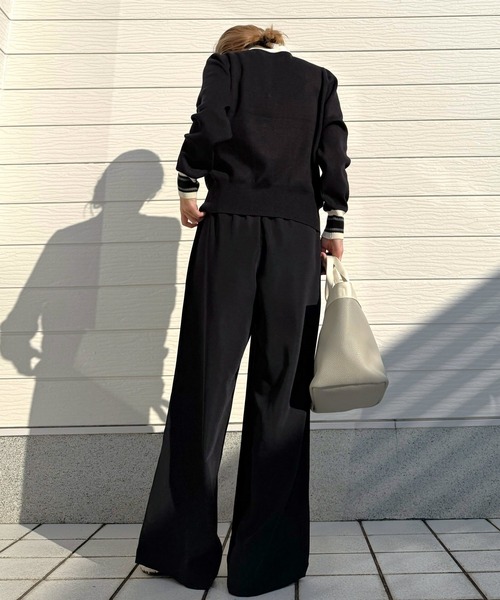 Q（キュー）の「ウエストギャザーワイドパンツ（その他パンツ・レディース・ブラック/ベージュ/アイボリー・MEDIUM）」の14枚目の写真