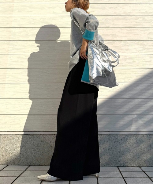 Q（キュー）の「ウエストギャザーワイドパンツ（その他パンツ・レディース・ブラック/ベージュ/アイボリー・MEDIUM）」の15枚目の写真