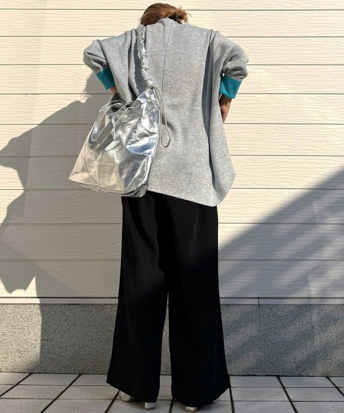 Q（キュー）の「ウエストギャザーワイドパンツ（その他パンツ・レディース・ブラック/ベージュ/アイボリー・MEDIUM）」の16枚目の写真