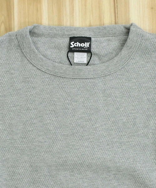 schott(ショット)の「HONEYCOMB WAFFLE T-SHIRT(Tシャツ/カットソー・メンズ・ホワイト/グレー/ブラック・M/L/XL)」の6枚目の写真