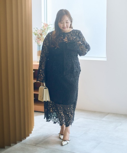 SMILE LAND（スマイルランド）の「＜大きいサイズ＞【らめちゃんコラボ】3way リーフモチーフトップス JERRYSELECT（シャツ/ブラウス・レディース・ホワイト/ブラック・L/LL/3L/4L/5L）」の11枚目の写真