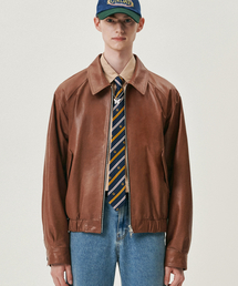 DOFFJASON（ドフジェーソン）の「PREMIUM OVERSIZED LAMBSKIN VEGETABLE OIL BOMBER JACKET (CAMEL)（ライダースジャケット・メンズ）」
