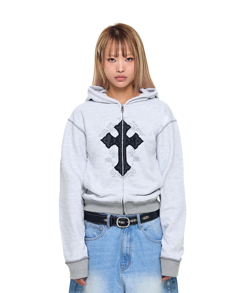 AAKAM(アーカム)の「AKM CROS2 Zip-Up Hoodie (Gray)(パーカー・レディース・その他・1/2)」の3枚目の写真