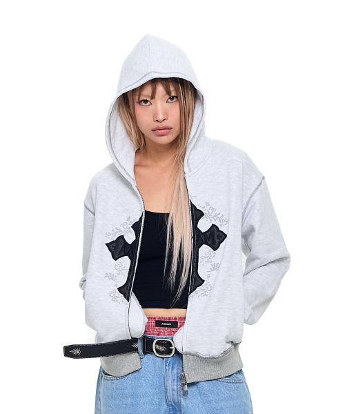 AAKAM(アーカム)の「AKM CROS2 Zip-Up Hoodie (Gray)(パーカー・レディース・その他・1/2)」の5枚目の写真