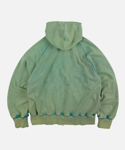 セール】VINTAGE DYEING HOOD ZIP UP PARKA _ TURQUOISE（パーカー