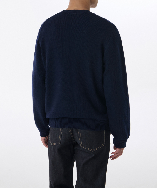 MUSINSA STANDARD（ムシンサスタンダード）の「エッセンシャルクルーネックニット [ネイビー]（ニット/セーター・メンズ・その他・SMALL/MEDIUM/LARGE/X-LARGE/XX-LARGE）」の2枚目の写真
