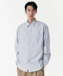 リラックスドウォッシュドポプリンシャツ[スカイブルー]