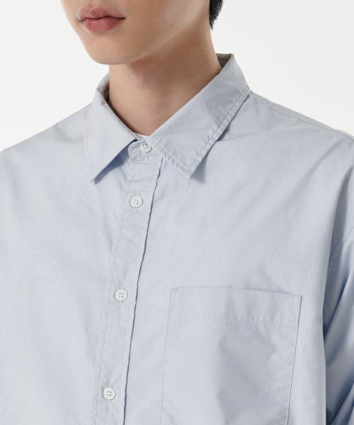 MUSINSA STANDARD（ムシンサスタンダード）の「リラックスドウォッシュドポプリンシャツ[スカイブルー]（シャツ/ブラウス・メンズ・その他・SMALL/MEDIUM/LARGE/X-LARGE/XX-LARGE）」の4枚目の写真