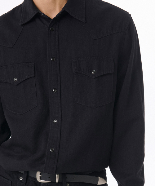 MUSINSA STANDARD（ムシンサスタンダード）の「デニムウエスタンシャツ[ブラック]（シャツ/ブラウス・メンズ・その他・SMALL/MEDIUM/LARGE/X-LARGE/XX-LARGE）」の5枚目の写真
