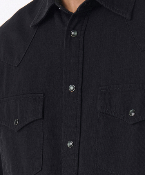 MUSINSA STANDARD（ムシンサスタンダード）の「デニムウエスタンシャツ[ブラック]（シャツ/ブラウス・メンズ・その他・SMALL/MEDIUM/LARGE/X-LARGE/XX-LARGE）」の7枚目の写真