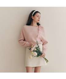 ニット/セーター（ピンク/桃色系・オフショルダー）ファッション通販