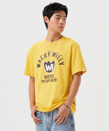ポイントグラフィック半袖Tシャツイエロー