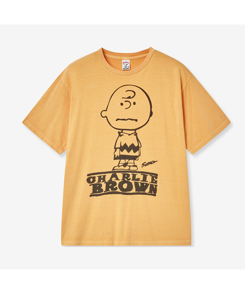 VTWO(ブイツー)の「チャーリーブラウン ピグメントTシャツ (YELLOW)(Tシャツ/カットソー・レディース・その他・SMALL/MEDIUM/LARGE)」の1枚目の写真