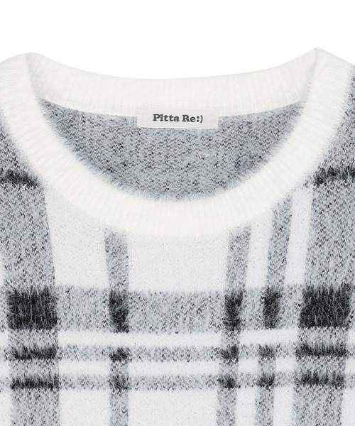 TOKYO SHIRTS（トウキョウシャツ）の「【Pitta Re:)】 フェザーチェック プルオーバー（ニット/セーター・レディース・ブラック/ホワイト・M/L）」の6枚目の写真