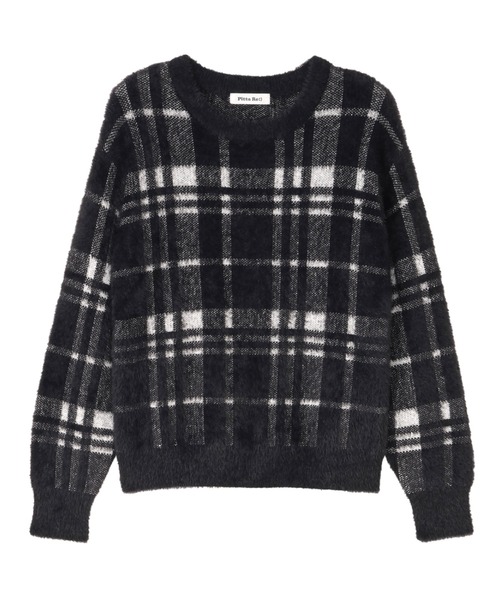 TOKYO SHIRTS（トウキョウシャツ）の「【Pitta Re:)】 フェザーチェック プルオーバー（ニット/セーター・レディース・ブラック/ホワイト・M/L）」の9枚目の写真