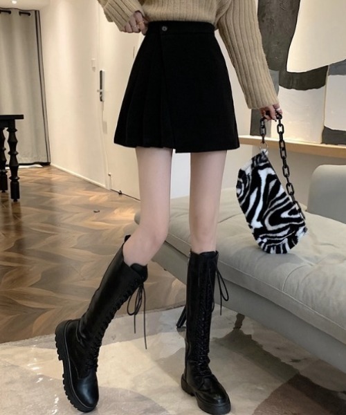 yuue' ( wear )（ユーイ）の「ラップデザインプリーツミニスカート インナーパンツ付き（スカート・レディース・ブラウン/ブラック・S/M/L）」の11枚目の写真