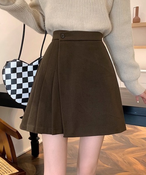 yuue' ( wear )（ユーイ）の「ラップデザインプリーツミニスカート インナーパンツ付き（スカート・レディース・ブラウン/ブラック・S/M/L）」の20枚目の写真