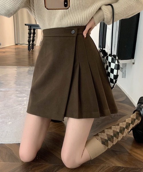 yuue' ( wear )（ユーイ）の「ラップデザインプリーツミニスカート インナーパンツ付き（スカート・レディース・ブラウン/ブラック・S/M/L）」の19枚目の写真