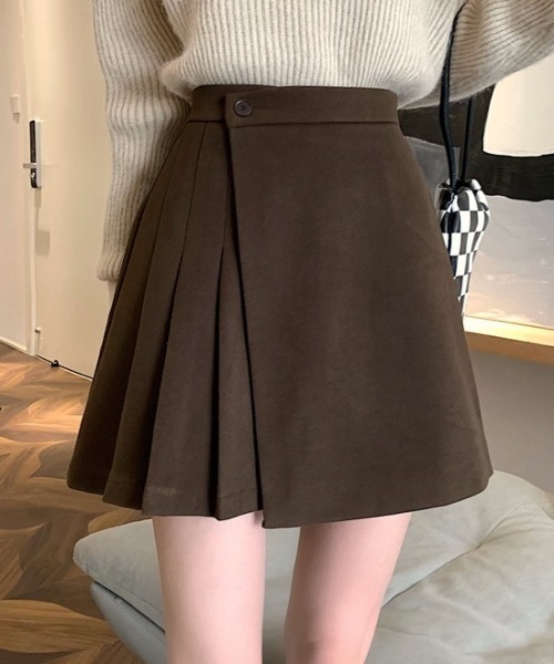 yuue' ( wear )（ユーイ）の「ラップデザインプリーツミニスカート インナーパンツ付き（スカート・レディース・ブラウン/ブラック・S/M/L）」の22枚目の写真