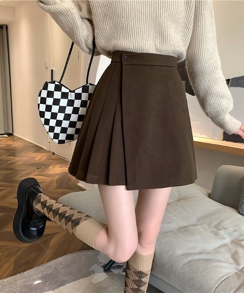 yuue' ( wear )（ユーイ）の「ラップデザインプリーツミニスカート インナーパンツ付き（スカート・レディース・ブラウン/ブラック・S/M/L）」の21枚目の写真
