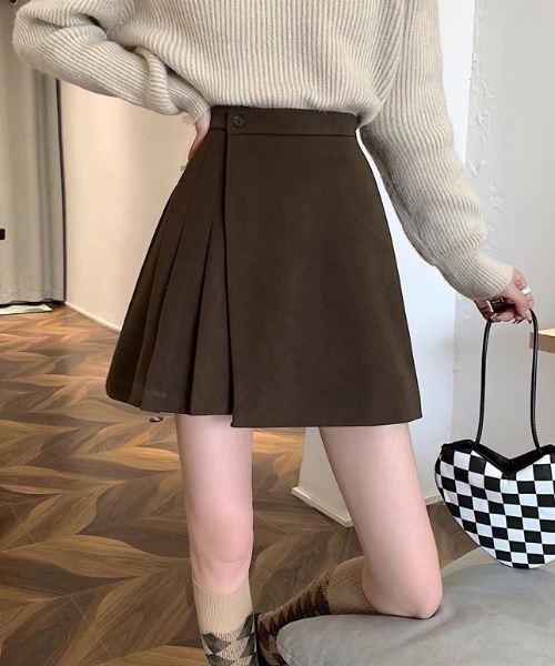 yuue' ( wear )（ユーイ）の「ラップデザインプリーツミニスカート インナーパンツ付き（スカート・レディース・ブラウン/ブラック・S/M/L）」の15枚目の写真