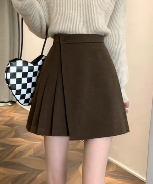 yuue' ( wear )（ユーイ）の「ラップデザインプリーツミニスカート インナーパンツ付き（スカート・レディース・ブラウン/ブラック・S/M/L）」の16枚目の写真