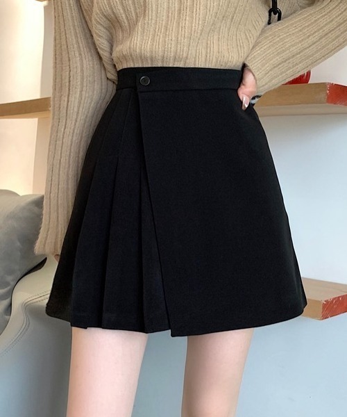 yuue' ( wear )（ユーイ）の「ラップデザインプリーツミニスカート インナーパンツ付き（スカート・レディース・ブラウン/ブラック・S/M/L）」の8枚目の写真