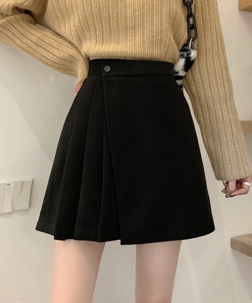 yuue' ( wear )（ユーイ）の「ラップデザインプリーツミニスカート インナーパンツ付き（スカート・レディース・ブラウン/ブラック・S/M/L）」の12枚目の写真