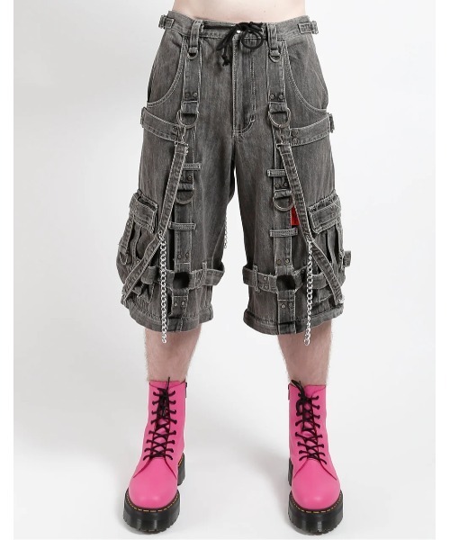 TRIPP nyc（トリップニューヨークシティ）の「【TRIPP nyc】HARNESS DARKSTREET PANT[JM7142M] / 【トリップ ニューヨーク 】ボンテージストラップハーネスワイドデニムパンツ（デニムパンツ・メンズ・チャコール・XS/XXS）」の4枚目の写真