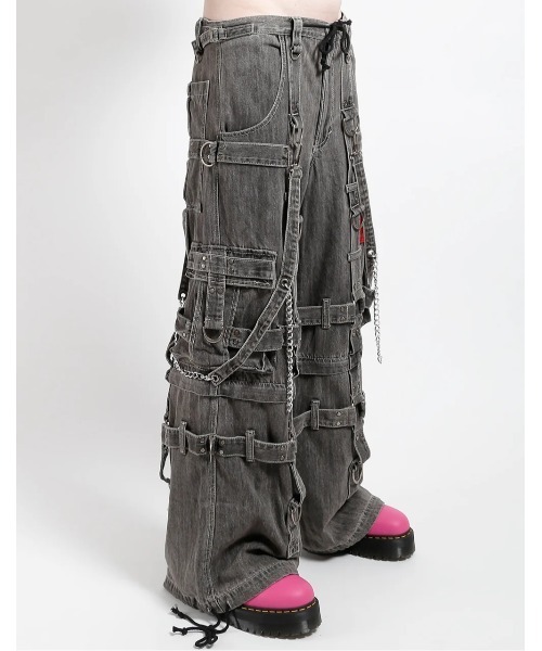 TRIPP nyc（トリップニューヨークシティ）の「【TRIPP nyc】HARNESS DARKSTREET PANT[JM7142M] / 【トリップ ニューヨーク 】ボンテージストラップハーネスワイドデニムパンツ（デニムパンツ・メンズ・チャコール・XS/XXS）」の5枚目の写真