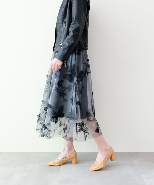 DOLLUPOOPS（ドールアップウップス）の「バタフライ刺繍チュールスカート（スカート・レディース・ベージュ系/グレー/ブラック・FREE）」の18枚目の写真