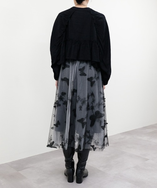 DOLLUPOOPS（ドールアップウップス）の「バタフライ刺繍チュールスカート（スカート・レディース・ベージュ系/グレー/ブラック・FREE）」の21枚目の写真