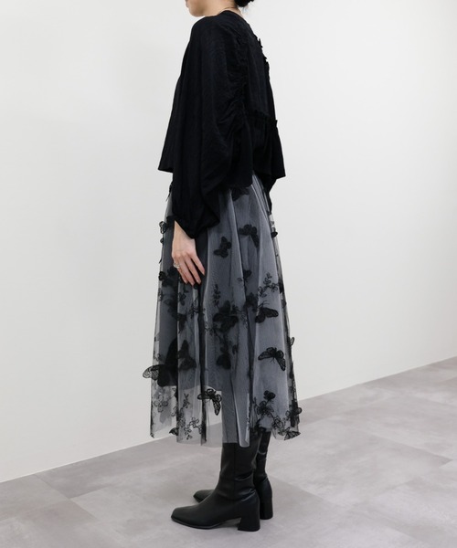 DOLLUPOOPS（ドールアップウップス）の「バタフライ刺繍チュールスカート（スカート・レディース・ベージュ系/グレー/ブラック・FREE）」の22枚目の写真