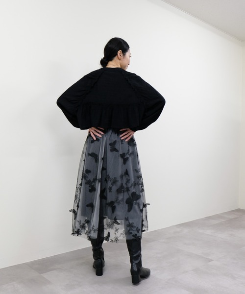 DOLLUPOOPS（ドールアップウップス）の「バタフライ刺繍チュールスカート（スカート・レディース・ベージュ系/グレー/ブラック・FREE）」の10枚目の写真