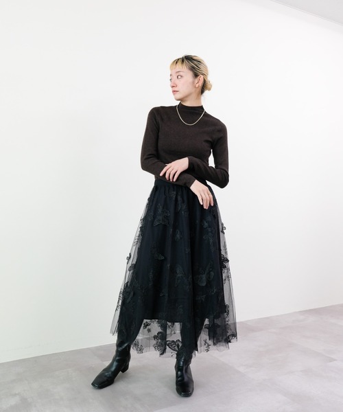 DOLLUPOOPS（ドールアップウップス）の「バタフライ刺繍チュールスカート（スカート・レディース・ベージュ系/グレー/ブラック・FREE）」の14枚目の写真