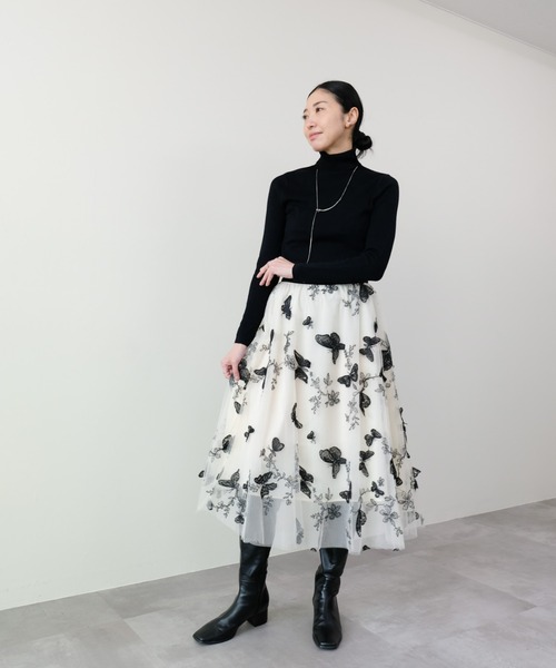 DOLLUPOOPS（ドールアップウップス）の「バタフライ刺繍チュールスカート（スカート・レディース・ベージュ系/グレー/ブラック・FREE）」の15枚目の写真