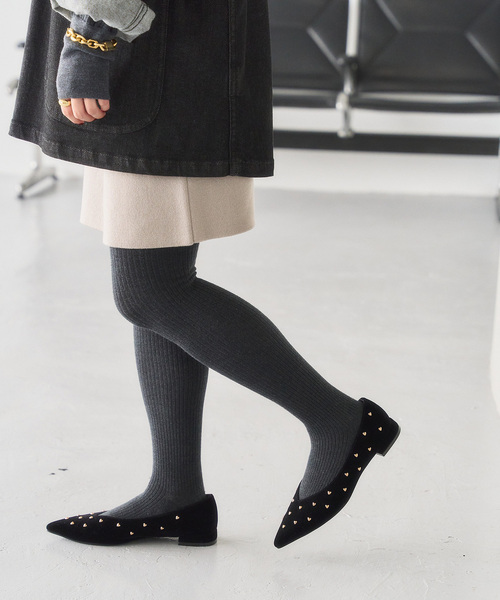 ルタロン（LE TALON）/ポインテッドハートスタッズフラット ポインテッドハートスタッズフラット（その他シューズ）｜LE TALON