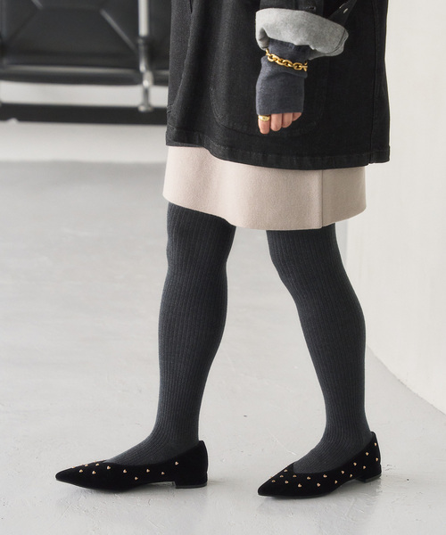 ポインテッドハートスタッズフラット（その他シューズ）｜LE TALON