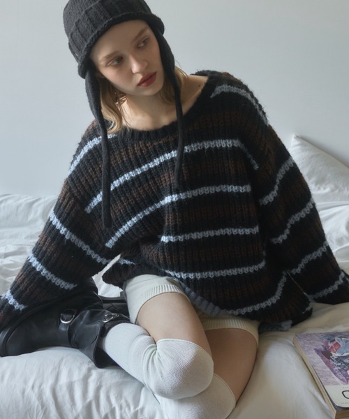 mm_tm♪ 4点＊星柄ボーダー.24 マルチカラーボーダーニット/Multicolored striped knit（ニット